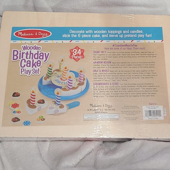 Melissa & Doug Wooden Birthday Cake set - Picture 2 of 4